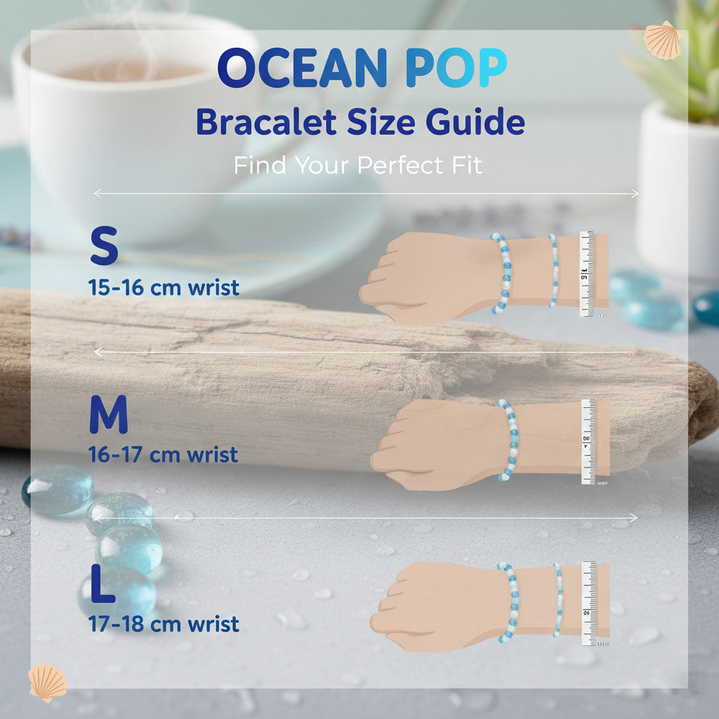 Ocean Pop Beaded Bracelet – Blue & White Handmade Glass Beads