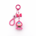 AEzelle Berry Baby Handmade Charm Keychain – Cute Resin Doll, Star Bow & Beaded Strap