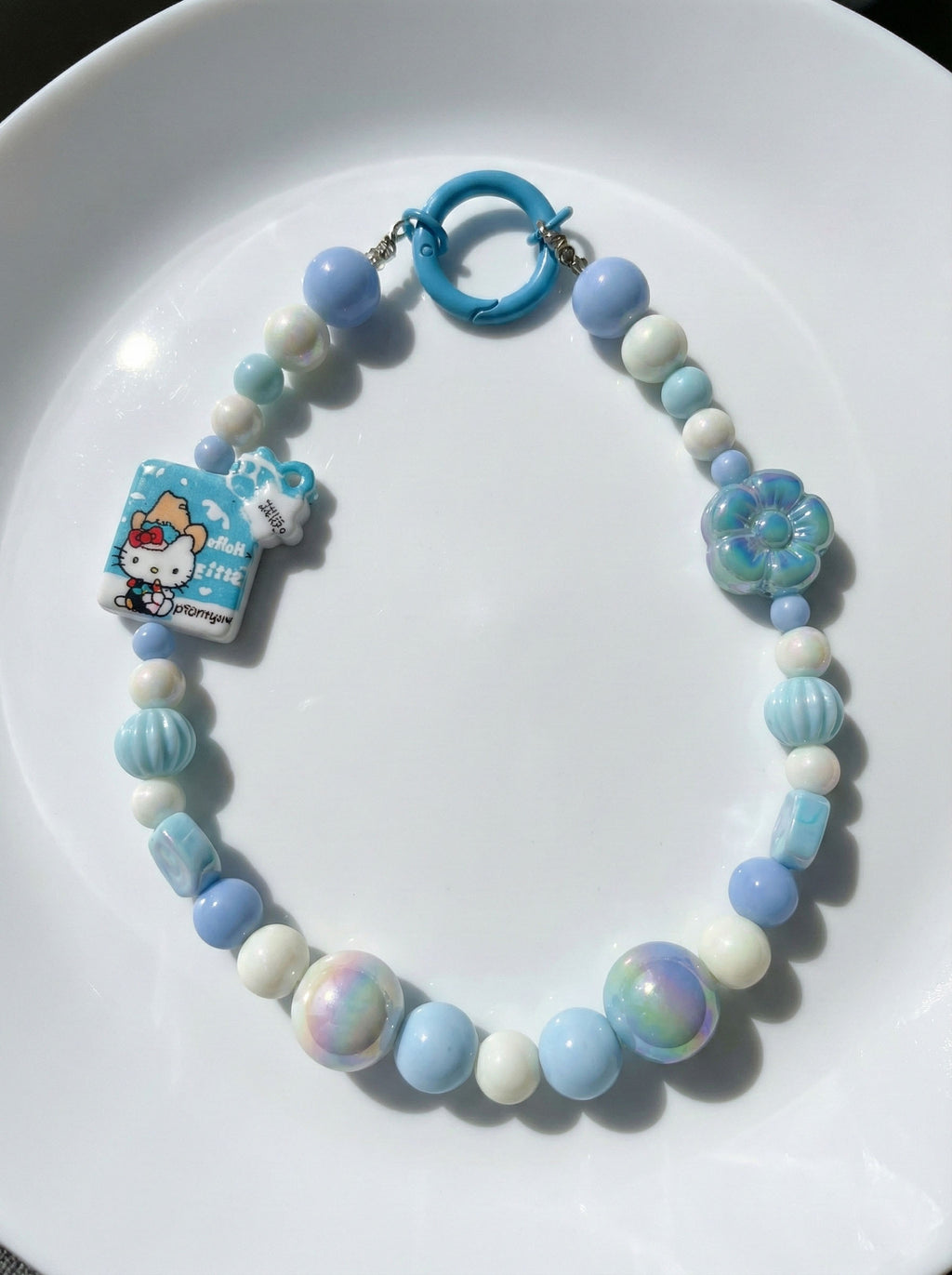 Cloud Blessing Blue Handmade Phone Strap