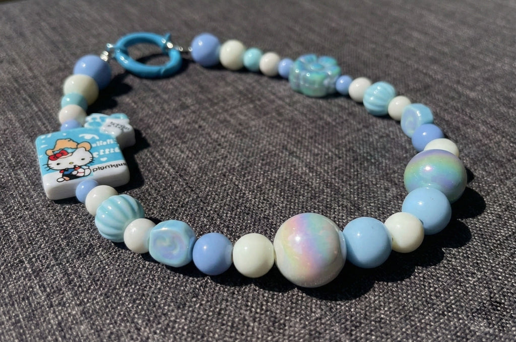 Cloud Blessing Blue Handmade Phone Strap