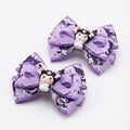 Purple Cartoon Devil Ribbon Bow Hair Clip – Cute Handmade Hair Accessories for Baby & Kids (Pair)