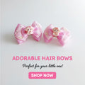 Piano Kitty Open Eyes – Pink Princess Cartoon Ribbon Hair Bow Clip (Pair)