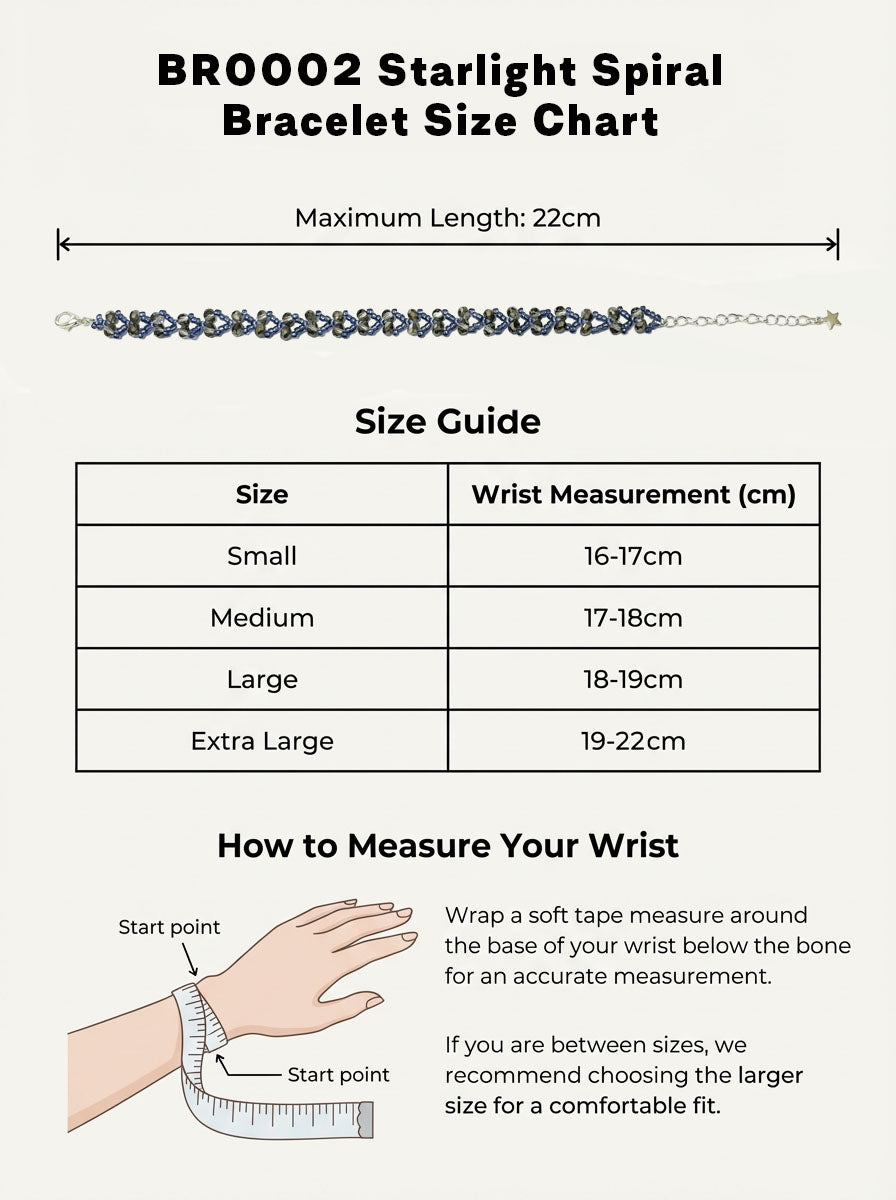 Starlight Spiral Handmade Beaded Bracelet