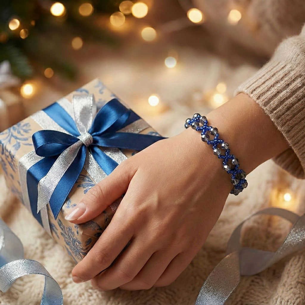 Starlight Spiral Handmade Beaded Bracelet